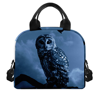 Full Moon Night Owl Print Insulated Lunch Bag