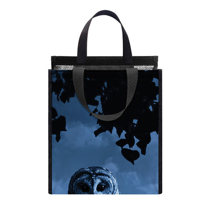 Full Moon Night Owl Print Insulated Lunch Tote