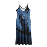 Full Moon Night Owl Print Jersey Midi Cami Dress