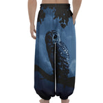 Full Moon Night Owl Print Lantern Pants
