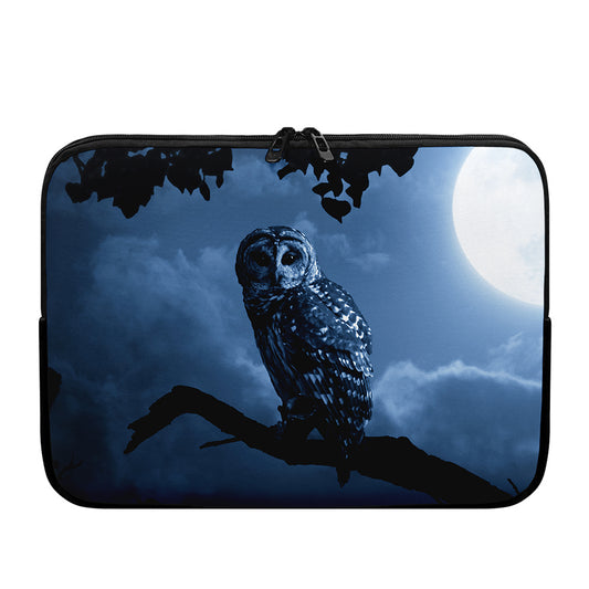 Full Moon Night Owl Print Laptop Sleeve
