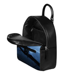 Full Moon Night Owl Print Leather Backpack