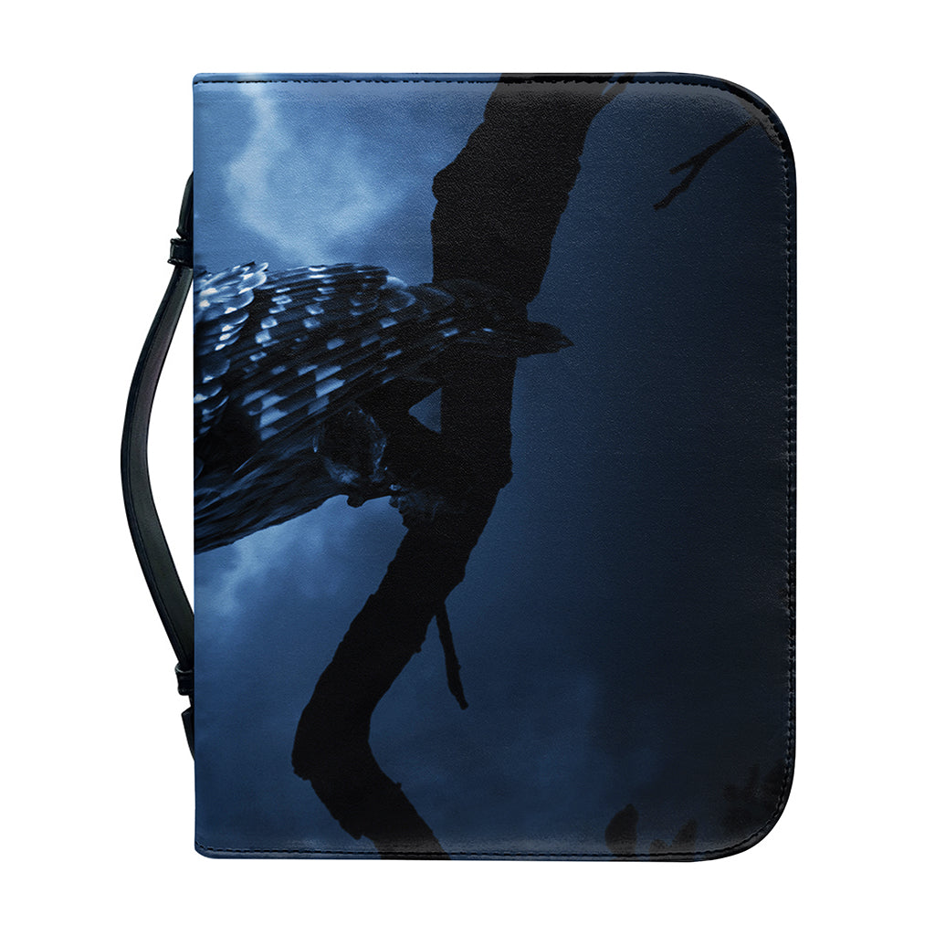 Full Moon Night Owl Print Leather Bible Cover
