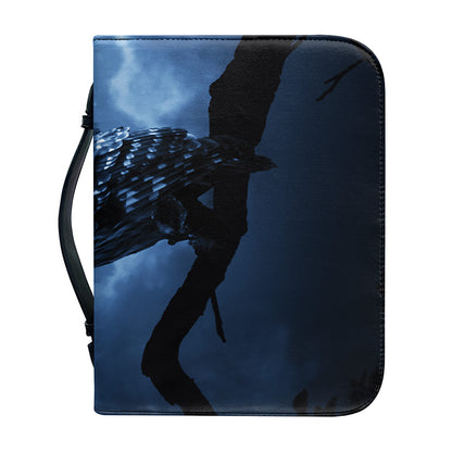Full Moon Night Owl Print Leather Bible Cover