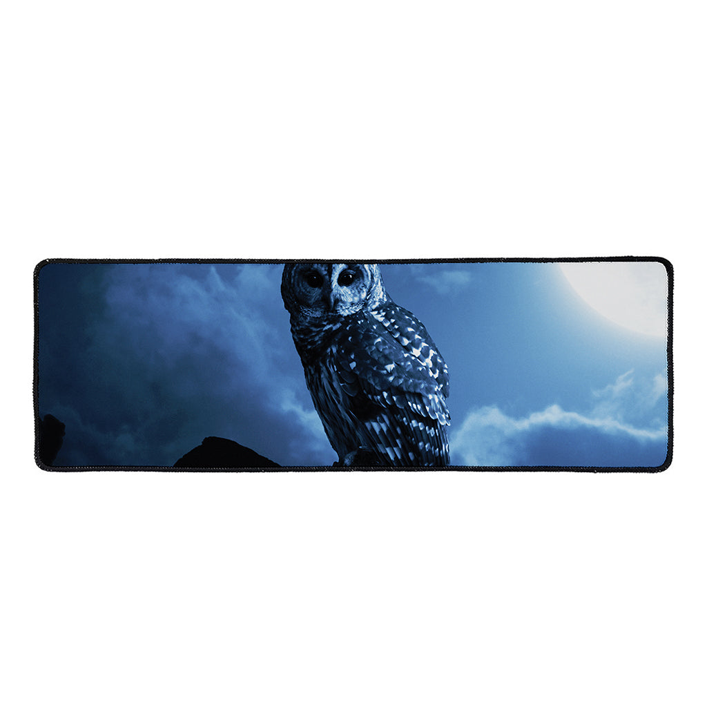 Full Moon Night Owl Print Long Kitchen Mat