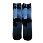 Full Moon Night Owl Print Long Socks