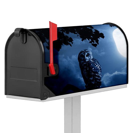 Full Moon Night Owl Print Mailbox Cover