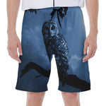 Full Moon Night Owl Print Men's Beach Shorts