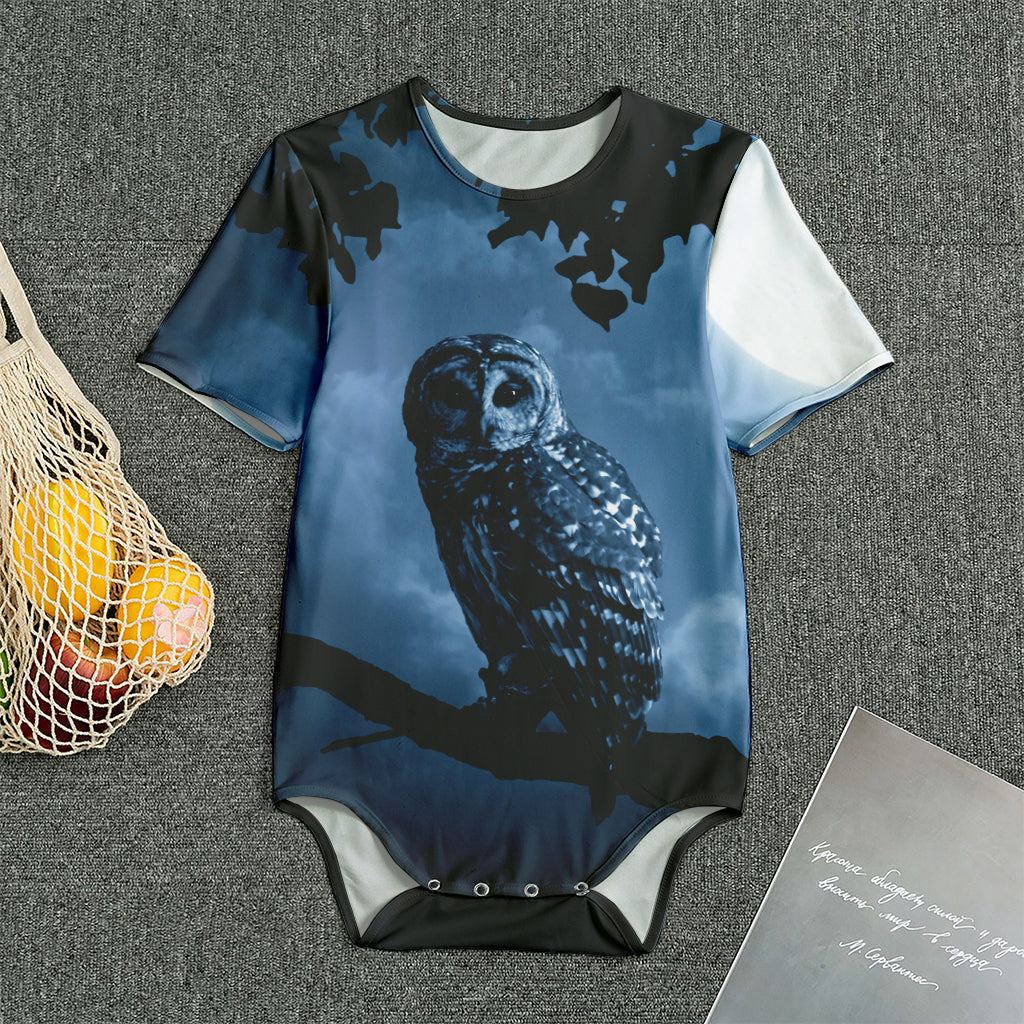 Full Moon Night Owl Print Men's Bodysuit