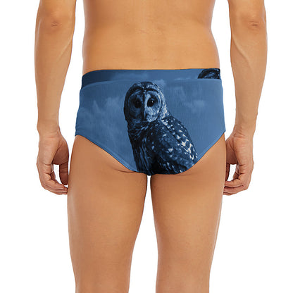 Full Moon Night Owl Print Men's Briefs
