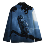 Full Moon Night Owl Print Men's Cotton Blazer