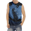 Full Moon Night Owl Print Men's Fitness Tank Top