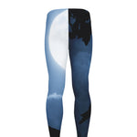 Full Moon Night Owl Print Men's leggings