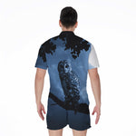 Full Moon Night Owl Print Men's Rompers