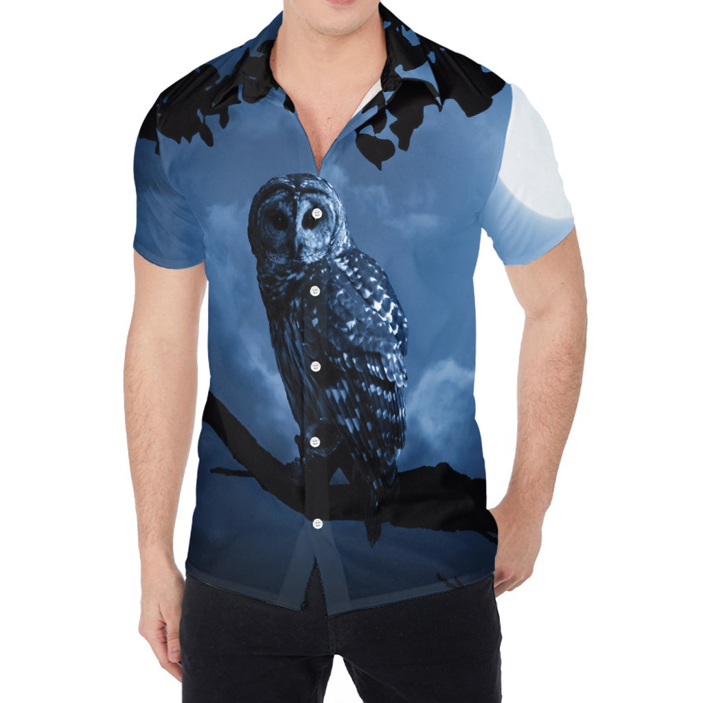 Full Moon Night Owl Print Men's Shirt
