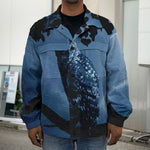 Full Moon Night Owl Print Men's Shirt Jacket
