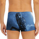 Full Moon Night Owl Print Men's Short Boxer Briefs