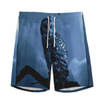 Full Moon Night Owl Print Men's Sports Shorts