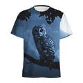 Full Moon Night Owl Print Men's Athletic T-Shirt