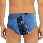 Full Moon Night Owl Print Men's Triangle Swim Briefs