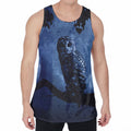 Full Moon Night Owl Print Men's Velvet Tank Top