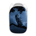 Full Moon Night Owl Print Mesh Laundry Hamper
