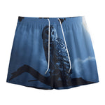 Full Moon Night Owl Print Mesh Shorts