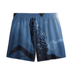 Full Moon Night Owl Print Mesh Shorts