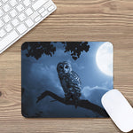 Full Moon Night Owl Print Mouse Pad