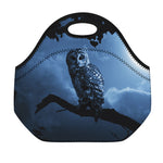 Full Moon Night Owl Print Neoprene Lunch Bag