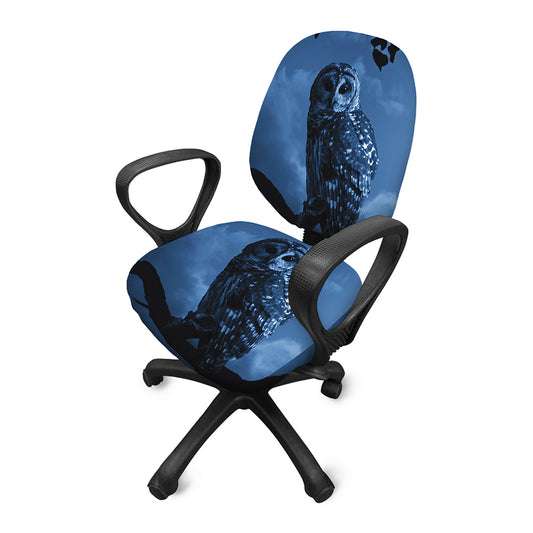 Full Moon Night Owl Print Office Chair Cover