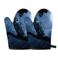 Full Moon Night Owl Print Oven Mitts