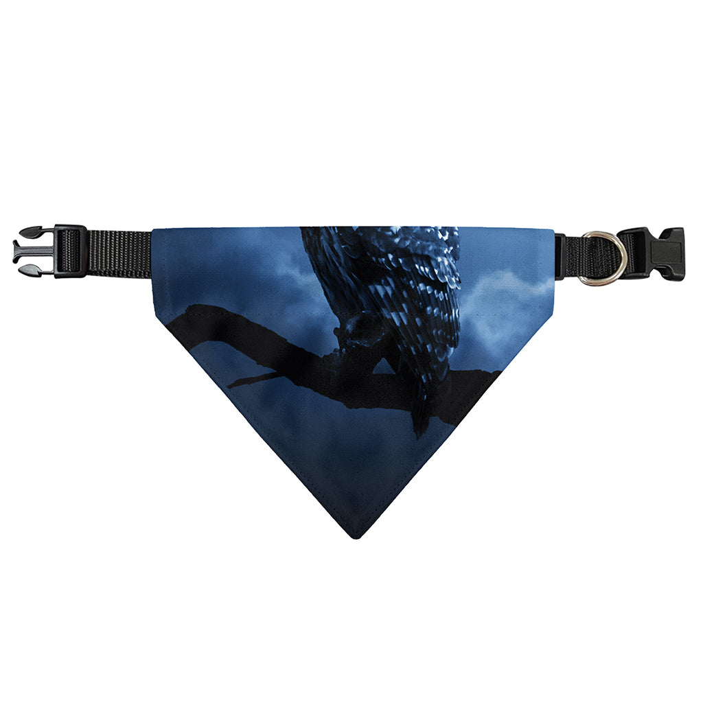 Full Moon Night Owl Print Over The Collar Dog Bandana