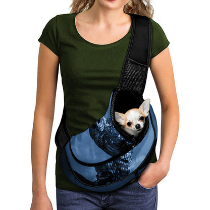 Full Moon Night Owl Print Pet Sling Carrier