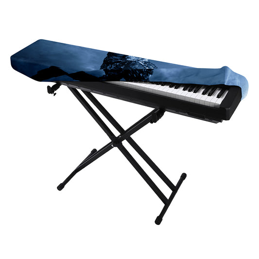 Full Moon Night Owl Print Piano Keyboard Cover