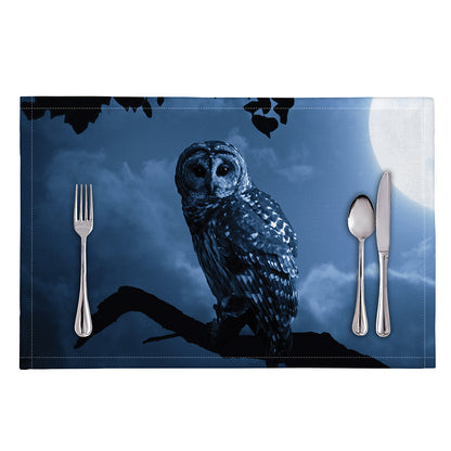 Full Moon Night Owl Print Placemat