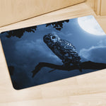 Full Moon Night Owl Print Polyester Doormat
