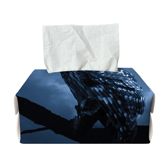 Full Moon Night Owl Print Rectangle Tissue Box Cover