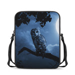Full Moon Night Owl Print Rectangular Crossbody Bag