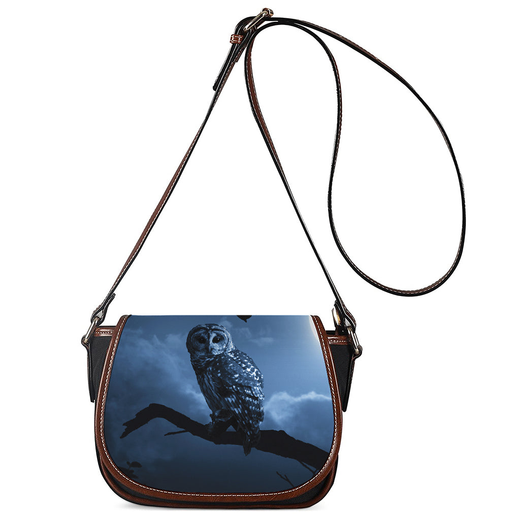 Full Moon Night Owl Print Saddle Bag