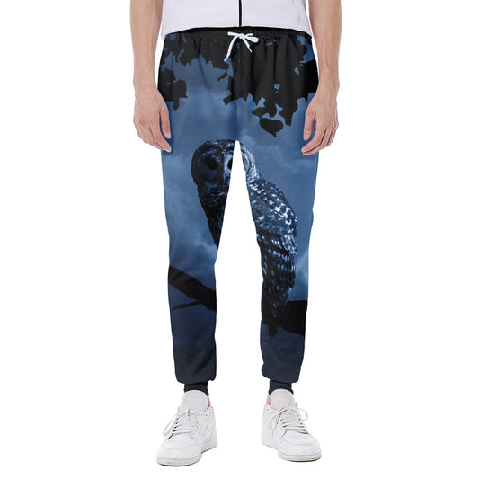 Full Moon Night Owl Print Scuba Joggers
