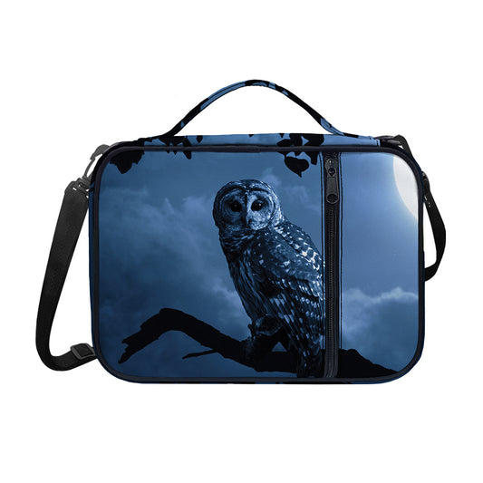 Full Moon Night Owl Print Shoulder Strap Bible Bag