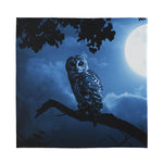 Full Moon Night Owl Print Silk Bandana