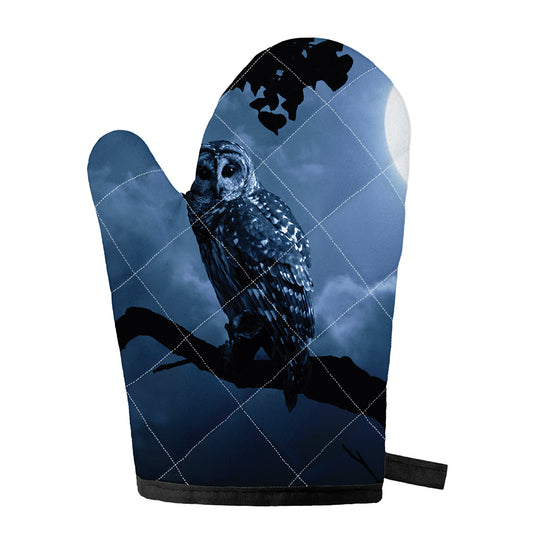 Full Moon Night Owl Print Single Oven Mitt