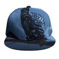 Full Moon Night Owl Print Snapback Cap