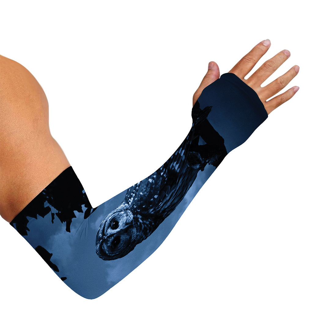 Full Moon Night Owl Print Sun Protection Arm Sleeves