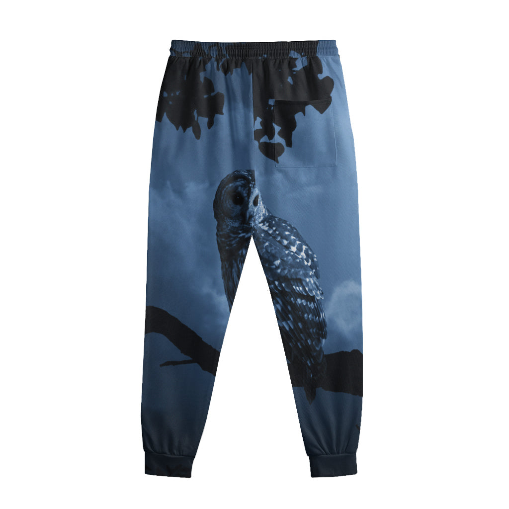 Full Moon Night Owl Print Sweatpants
