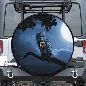 Full Moon Night Owl Print Tire Cover With Camera Hole