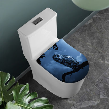 Full Moon Night Owl Print Toilet Lid Cover
