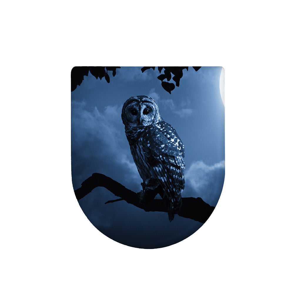 Full Moon Night Owl Print Toilet Lid Cover